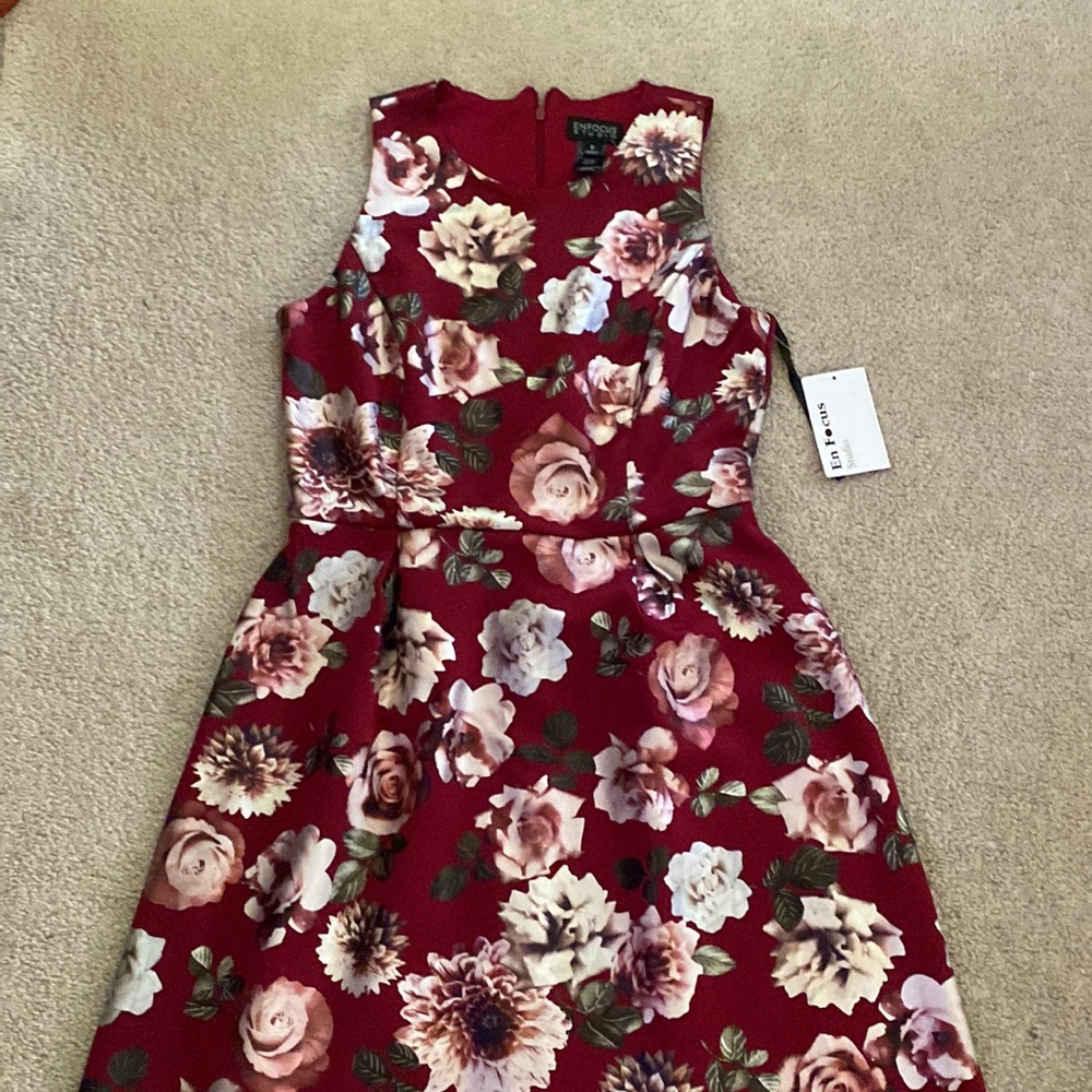 Red floral dress